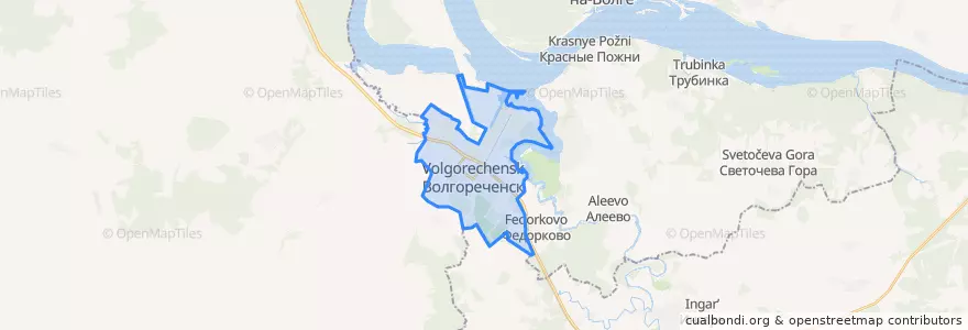 Mapa de ubicacion de городской округ Волгореченск.