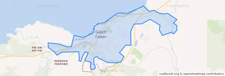 Mapa de ubicacion de городской округ Галич.