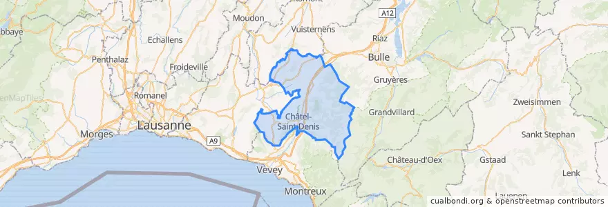 Mapa de ubicacion de Distretto della Veveyse.