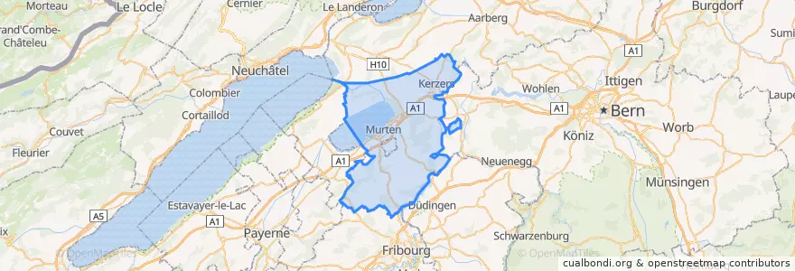 Mapa de ubicacion de Seebezirk / District du Lac.