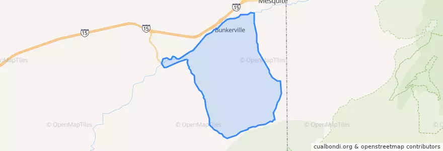 Mapa de ubicacion de Bunkerville.