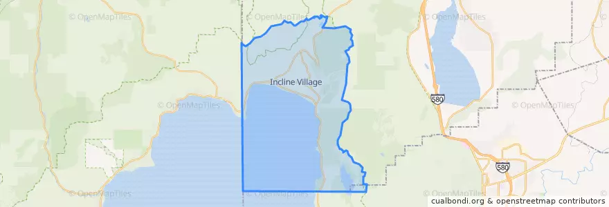 Mapa de ubicacion de Incline Village-Crystal Bay.