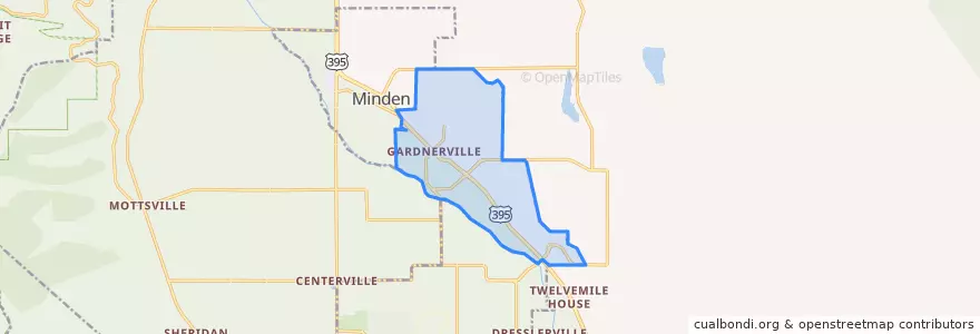 Mapa de ubicacion de Gardnerville.
