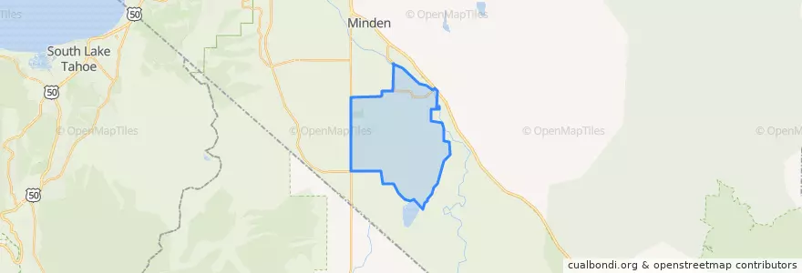 Mapa de ubicacion de Gardnerville Ranchos.