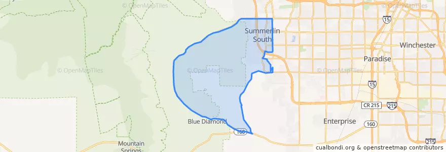 Mapa de ubicacion de Summerlin South.