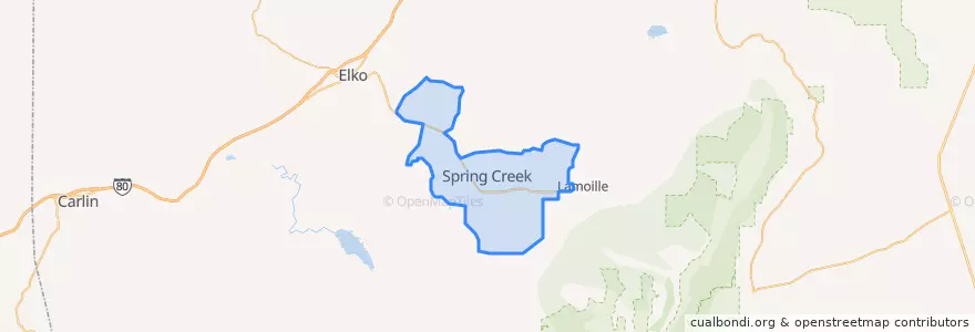 Mapa de ubicacion de Spring Creek.