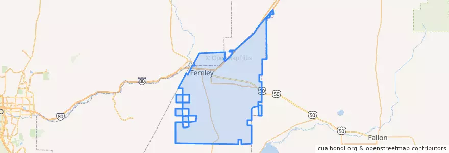Mapa de ubicacion de Fernley.