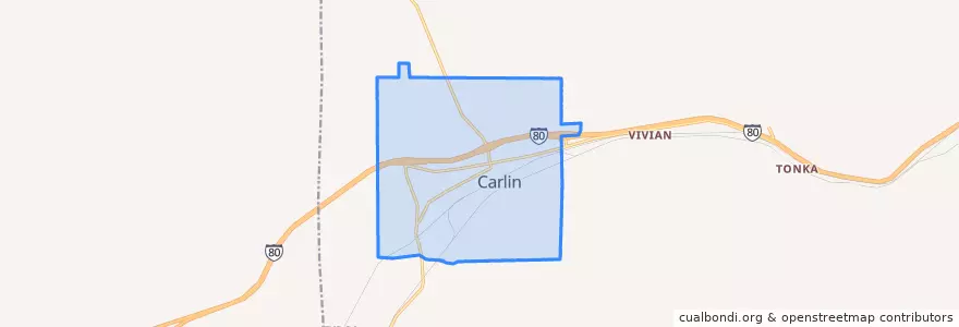 Mapa de ubicacion de Carlin.