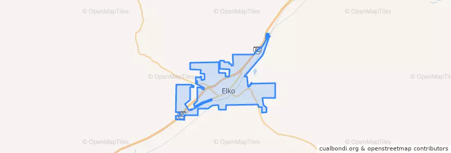 Mapa de ubicacion de Elko.