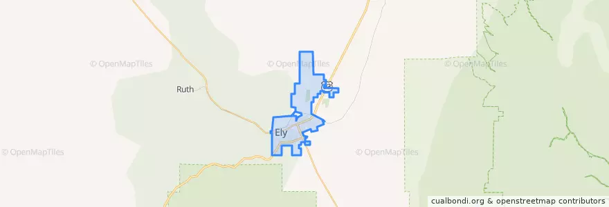 Mapa de ubicacion de Ely.