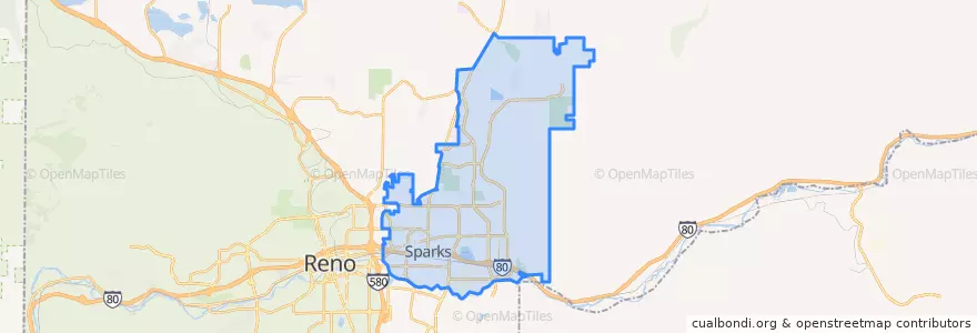 Mapa de ubicacion de Sparks.