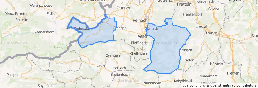 Mapa de ubicacion de Bezirk Dorneck.