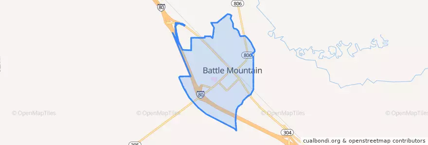 Mapa de ubicacion de Battle Mountain.
