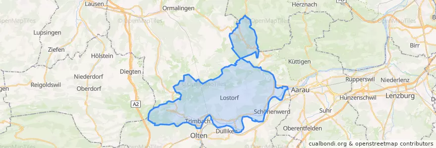 Mapa de ubicacion de Bezirk Gösgen.
