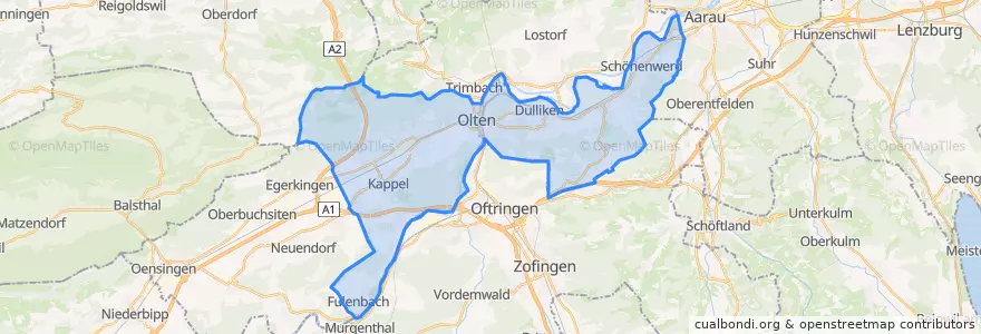 Mapa de ubicacion de Bezirk Olten.