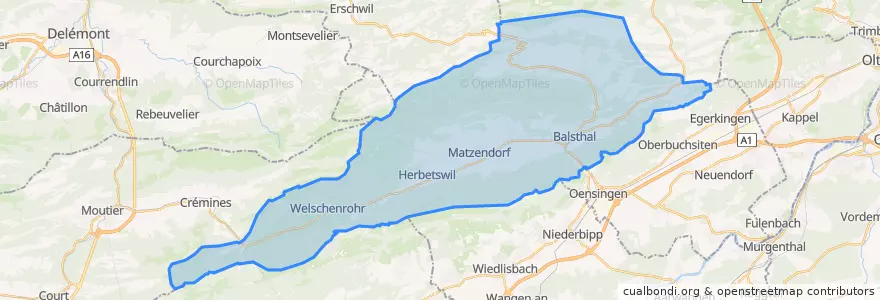 Mapa de ubicacion de Bezirk Thal.