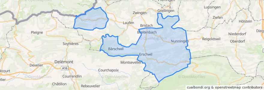 Mapa de ubicacion de Bezirk Thierstein.
