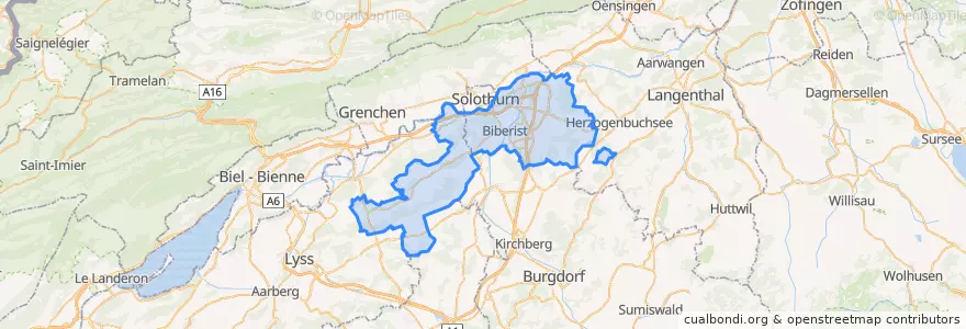 Mapa de ubicacion de Amtei Bucheggberg-Wasseramt.