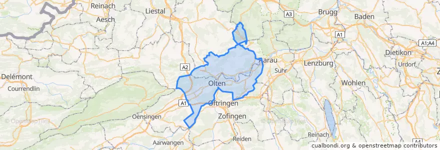Mapa de ubicacion de Amtei Olten-Gösgen.