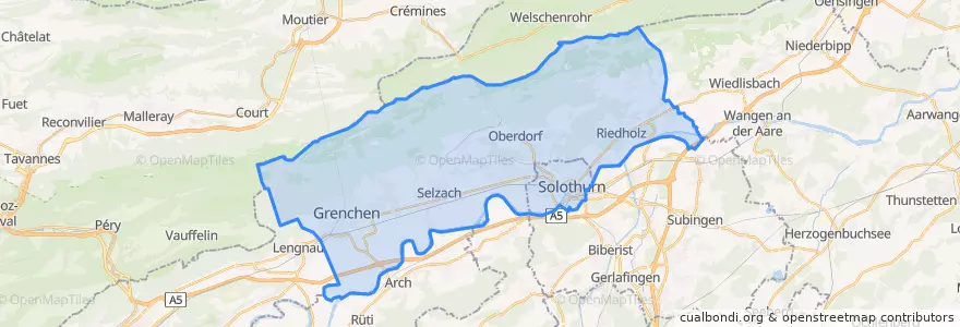 Mapa de ubicacion de Amtei Solothurn-Lebern.