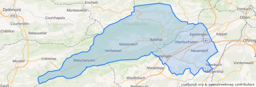 Mapa de ubicacion de Amtei Thal-Gäu.