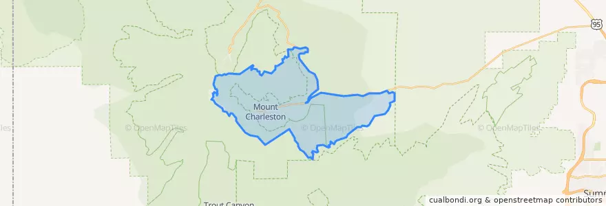 Mapa de ubicacion de Mount Charleston.