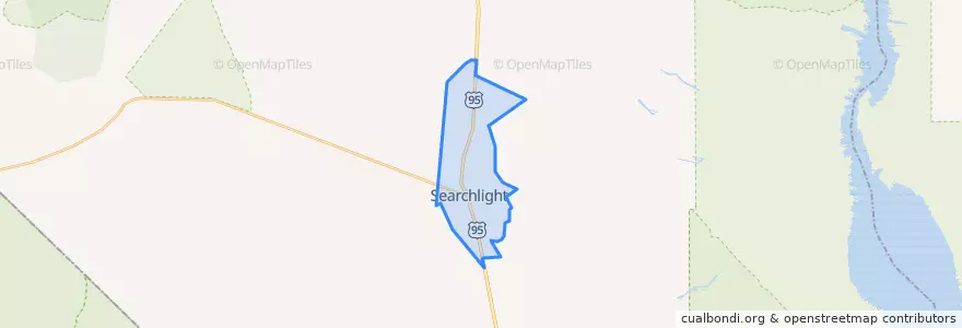Mapa de ubicacion de Searchlight.