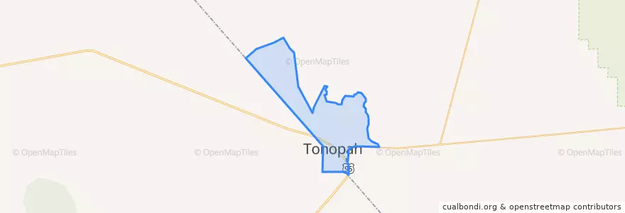 Mapa de ubicacion de Tonopah.