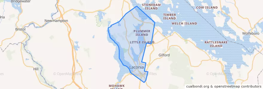 Mapa de ubicacion de Laconia.