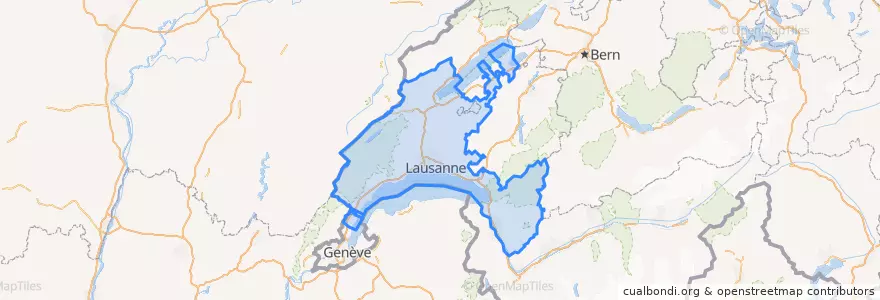 Mapa de ubicacion de Vaud.