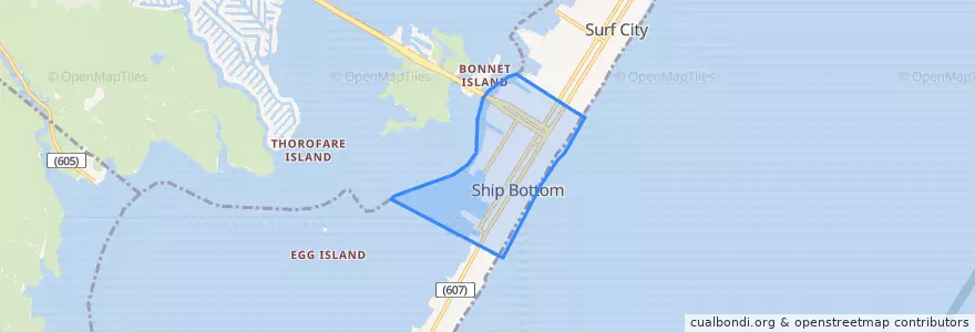 Mapa de ubicacion de Ship Bottom.