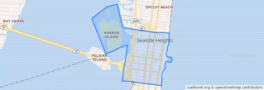 Mapa de ubicacion de Seaside Heights.
