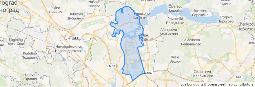 Mapa de ubicacion de городской округ Долгопрудный.