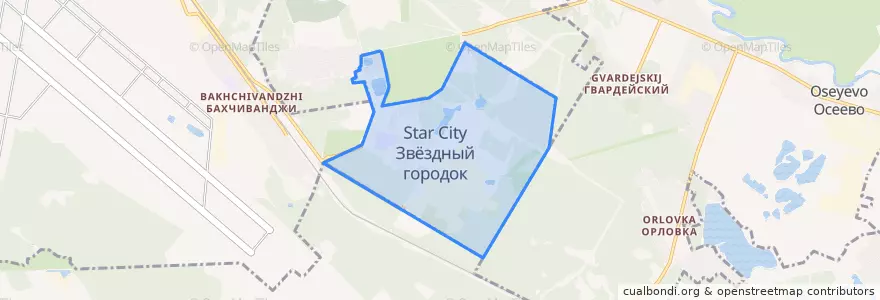 Mapa de ubicacion de городской округ Звёздный городок.
