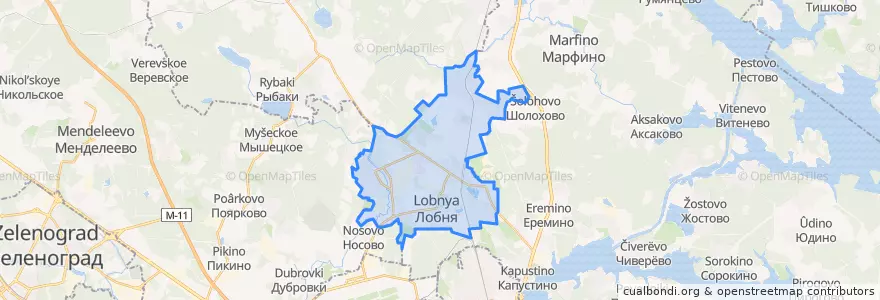Mapa de ubicacion de городской округ Лобня.