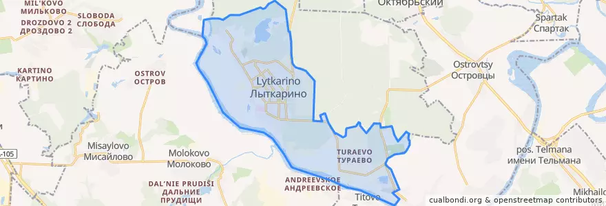 Mapa de ubicacion de городской округ Лыткарино.