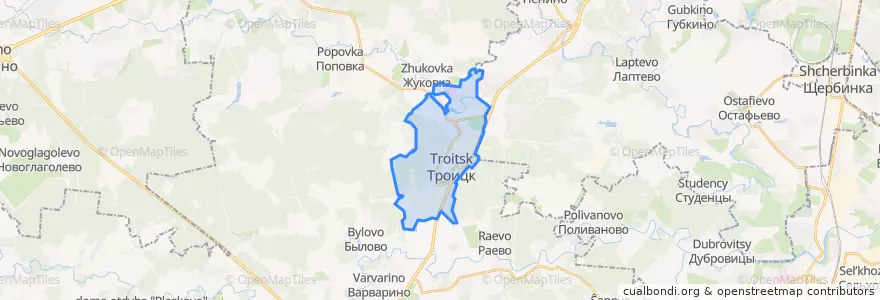 Mapa de ubicacion de городской округ Троицк.