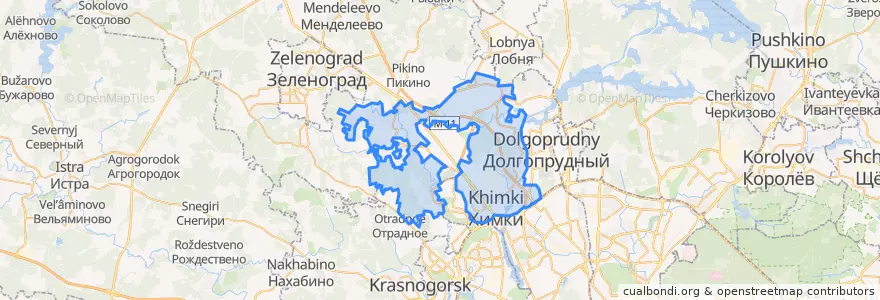 Mapa de ubicacion de городской округ Химки.