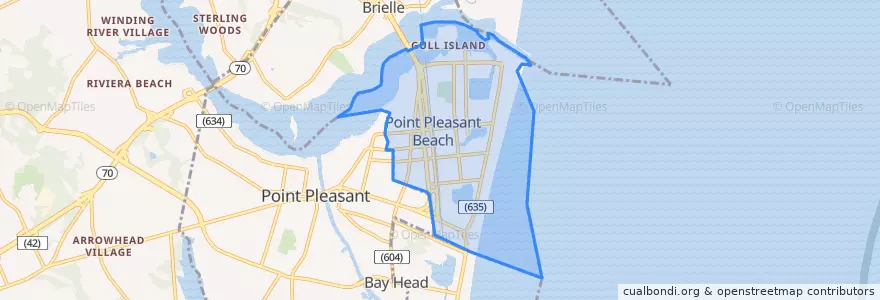 Mapa de ubicacion de Point Pleasant Beach.