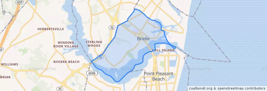 Mapa de ubicacion de Brielle.