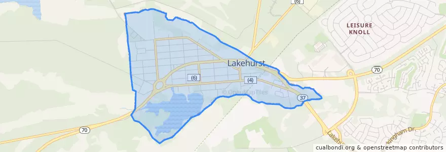 Mapa de ubicacion de Lakehurst.