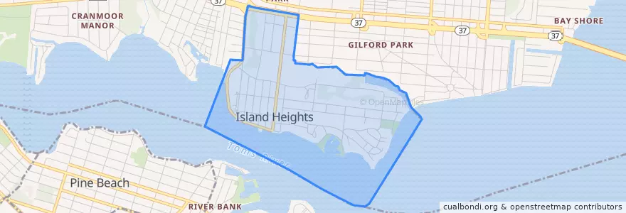 Mapa de ubicacion de Island Heights.
