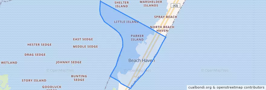 Mapa de ubicacion de Beach Haven.