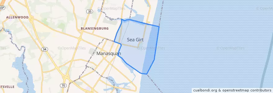 Mapa de ubicacion de Sea Girt.