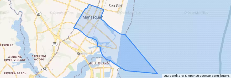 Mapa de ubicacion de Manasquan.