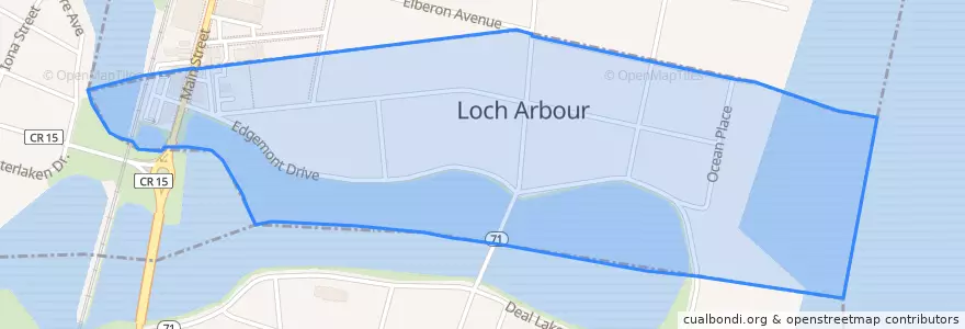 Mapa de ubicacion de Loch Arbour.