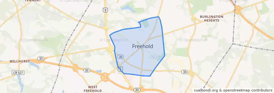 Mapa de ubicacion de Freehold Borough.
