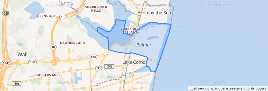 Mapa de ubicacion de Belmar.