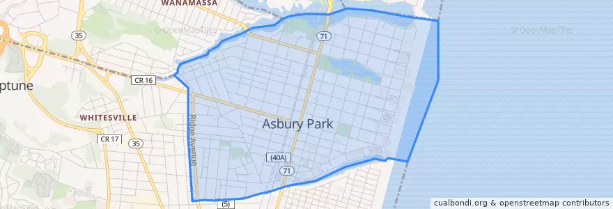 Mapa de ubicacion de Asbury Park.