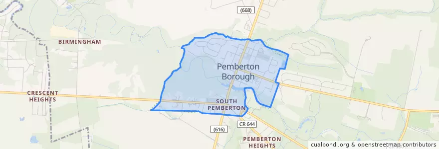 Mapa de ubicacion de Pemberton.